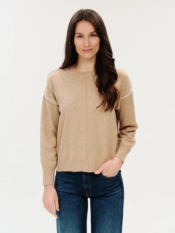SIX FIFTY SABLE CREW NECK EXPOSED SWEATER