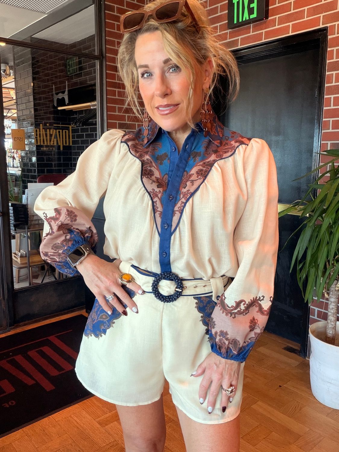 CIEBON ENGINEER PRINT BUTTON DOWN TOP