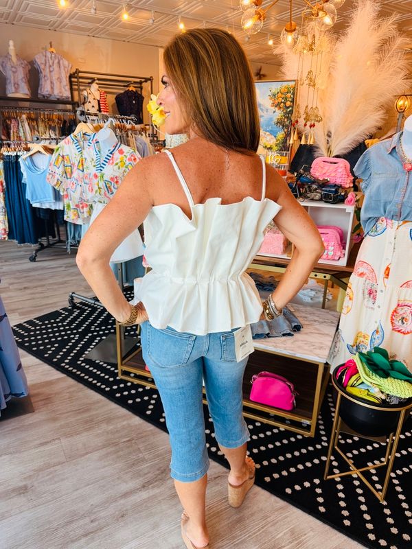 PLEATED STRAP TOP