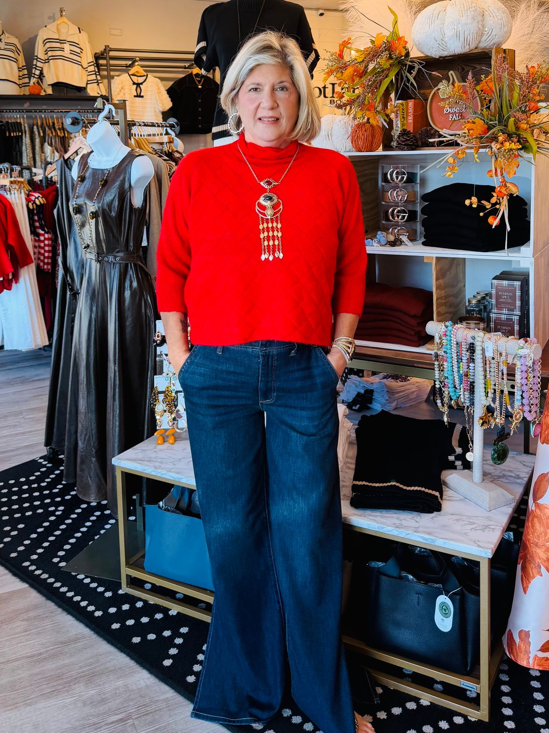 KERISMA ROWENA SWEATER, Color: EMPRESS RED, Size: OS