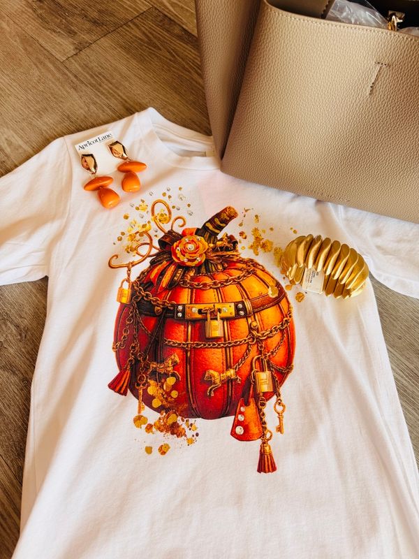 BLINGED VINTAGE PUMPKIN TEE