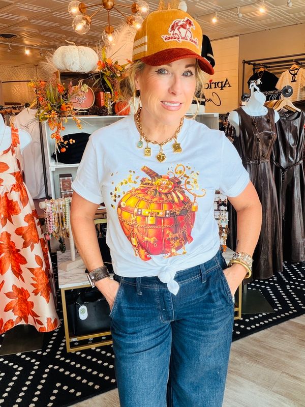 BLINGED VINTAGE PUMPKIN TEE