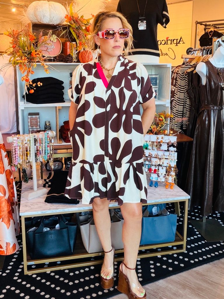 GEOMETRIC PATTERN SHORT DRESS
