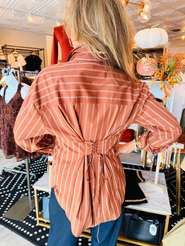 HABITUAL TIE BACK POPLIN SHIRT