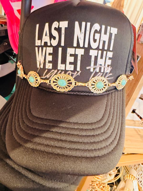 WE LET THE LIQUOR TALK TRUCKER HAT - GOLD/BLACK