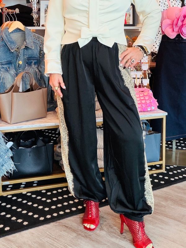 SIDE LACE TRIM BLOUSON PANTS