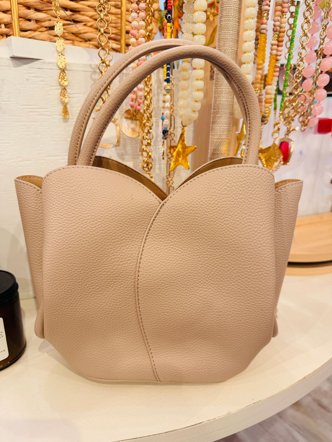 MELIE BIANCO TULIP PURSE -TAUPE