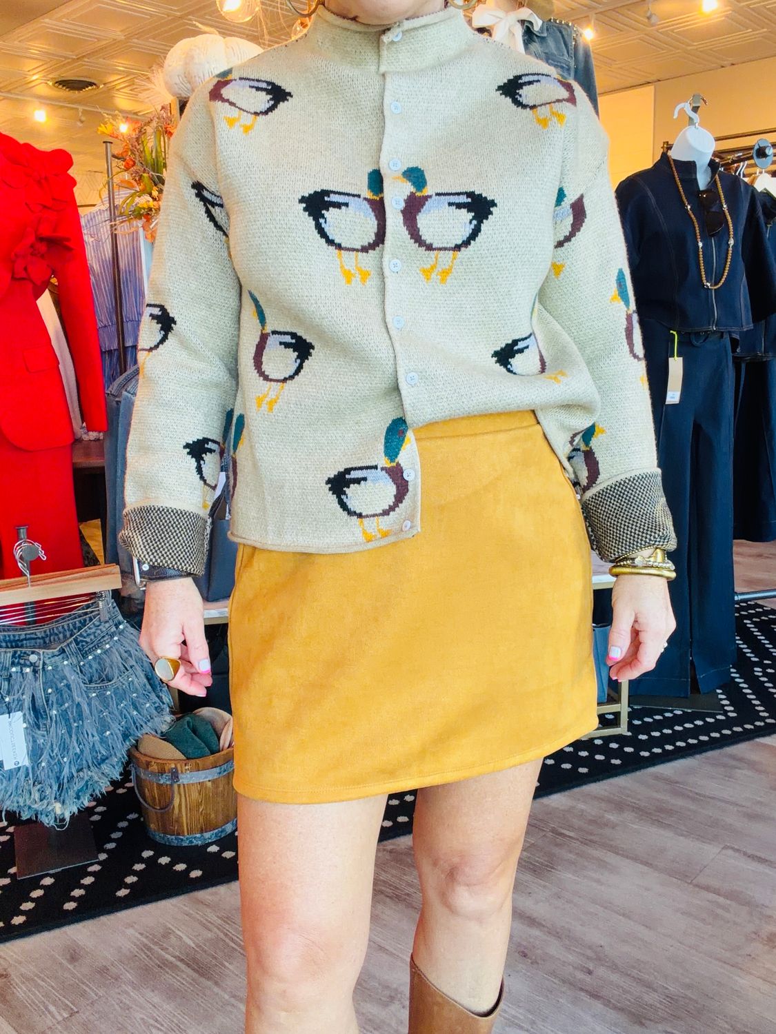 SUEDE MINI SKIRT