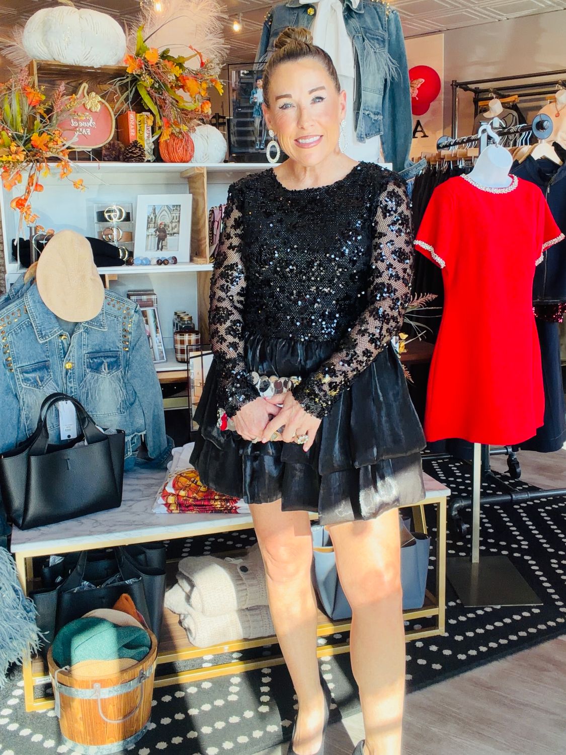 TIERED BUBBLE MINI DRESS
