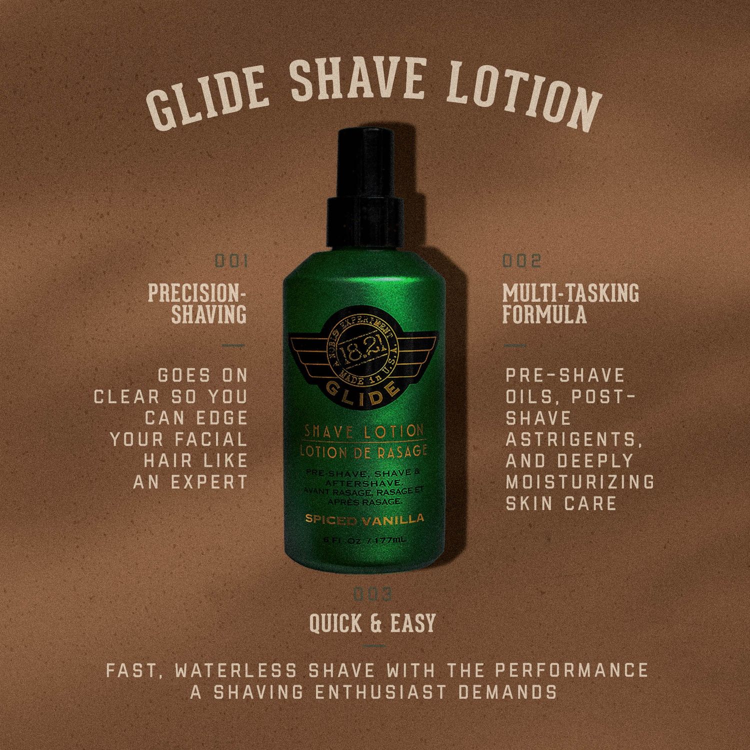 1821 Man Made Shaving Glide, 6oz - Spiced Vanilla