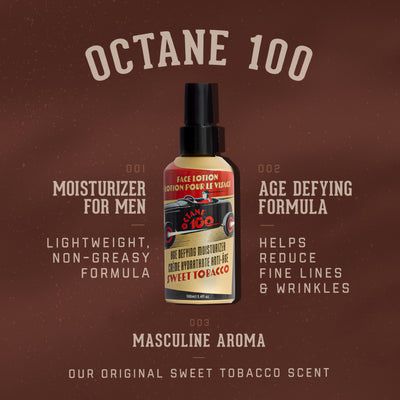 1821 Octane 100 Face Lotion, 3.4oz - Sweet Tobacco