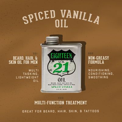 1821  Beard, Hair &amp; Skin Oil, 2oz Spiced Vanilla
