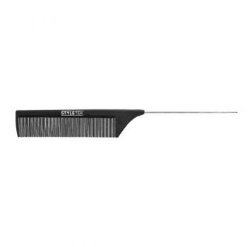 StyleTek  Soft Carbon Comb - XL Metal Pin Tail
