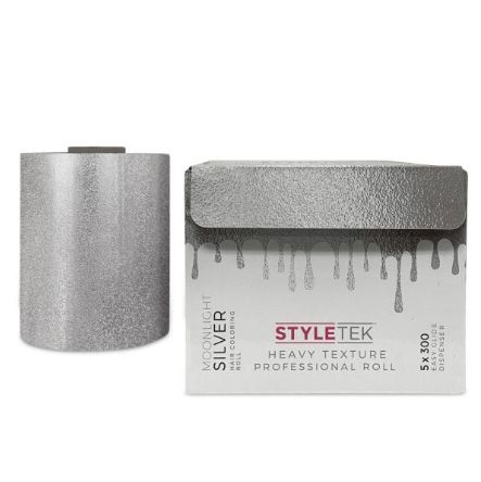 StyleTek 5"x300' Embossed Foil Roll - Moonlight Silver