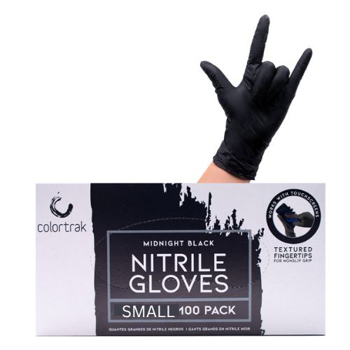 ColorTrak Midnight Black Nitrile Gloves, 100 pk - Small