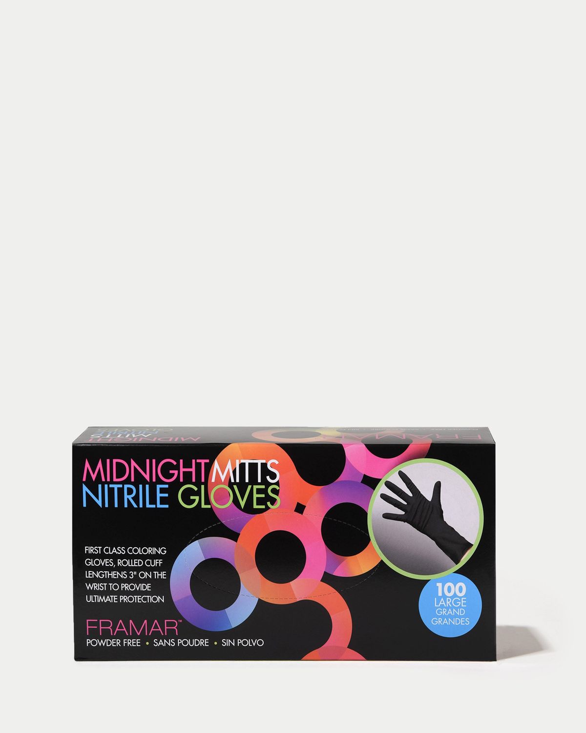 Framar Midnight Mitts Nitrile Gloves 100ct. Medium