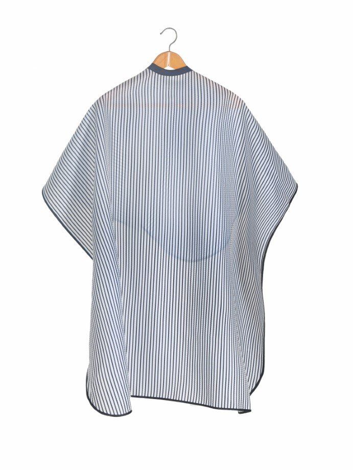 StyleTek Barber Cape, Black/White Stripe