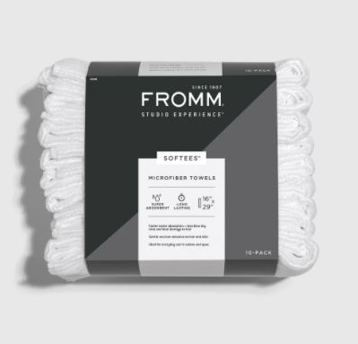 Fromm Softee Microfiber Towels, White - 10ct