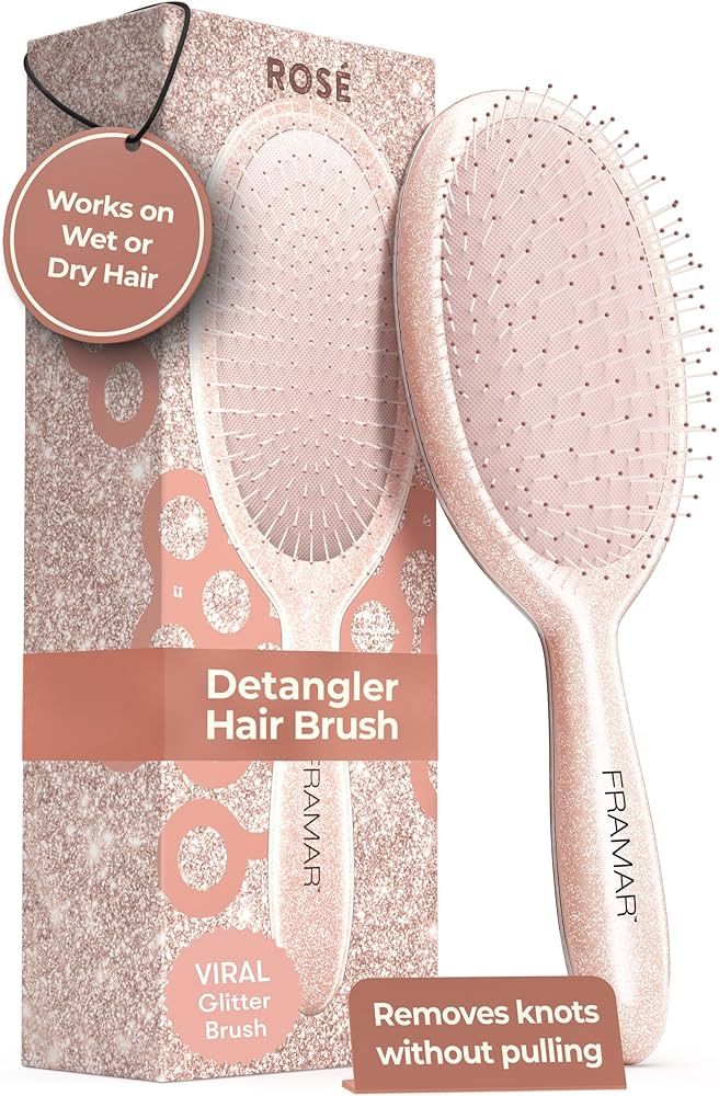 Framar Rose Gold Glitter - Detangle Brush