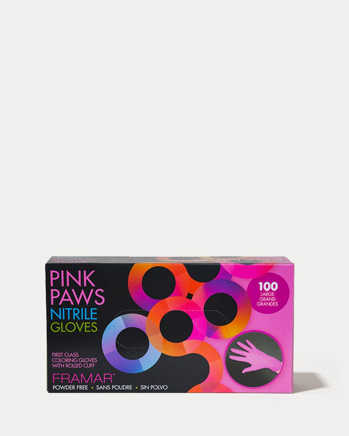 Framar Pink Paws Nitrile Gloves 100ct. Medium