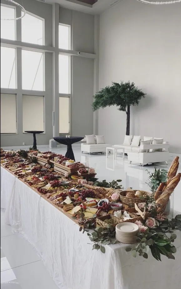 10ft luxury grazing table professionally styled for event catering