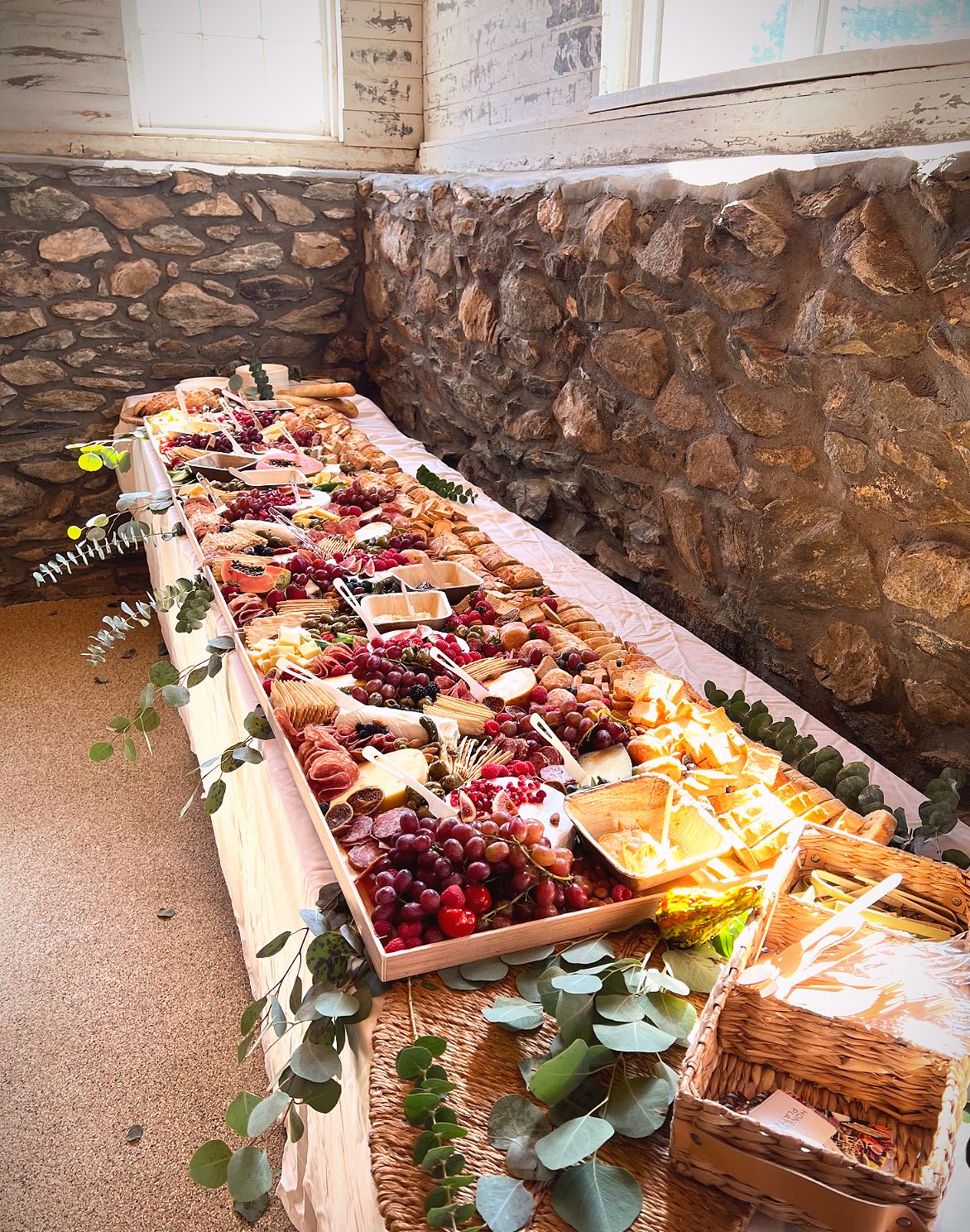 8ft luxury charcuterie grazing table for large events