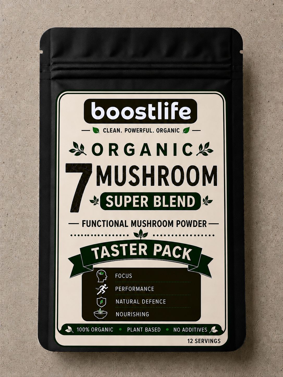 Organic 7 Mushroom Super Blend – Taster Pack | 12 Servings