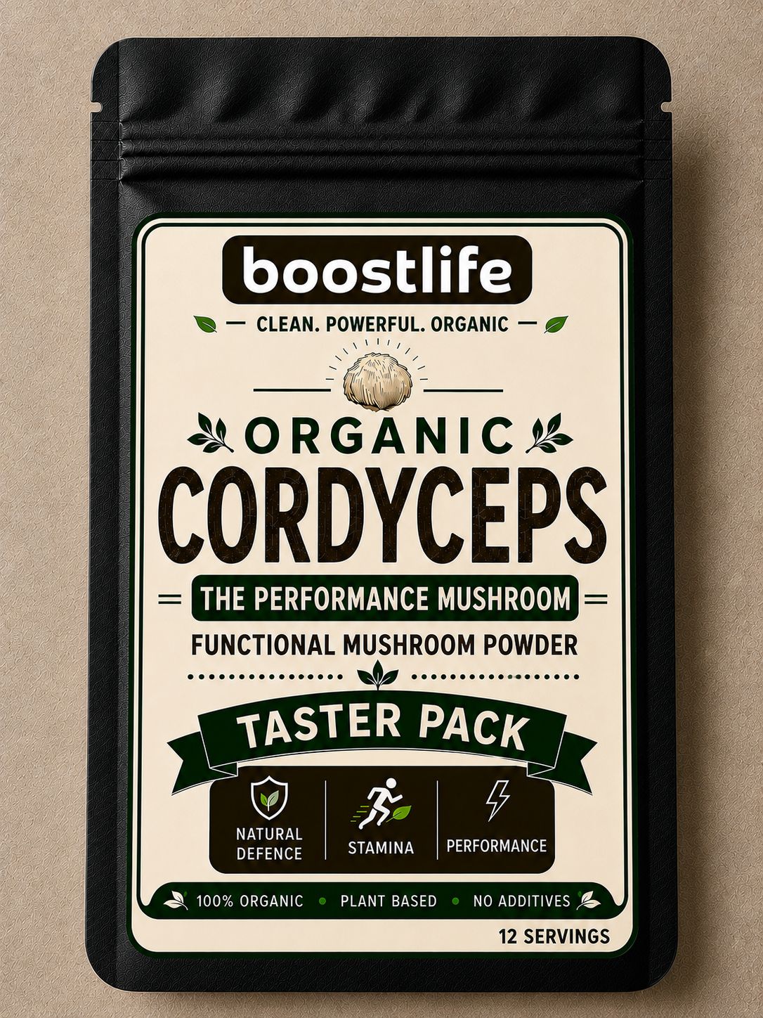 Organic Cordyceps Mushroom Powder – Taster Pack | 12 Servings