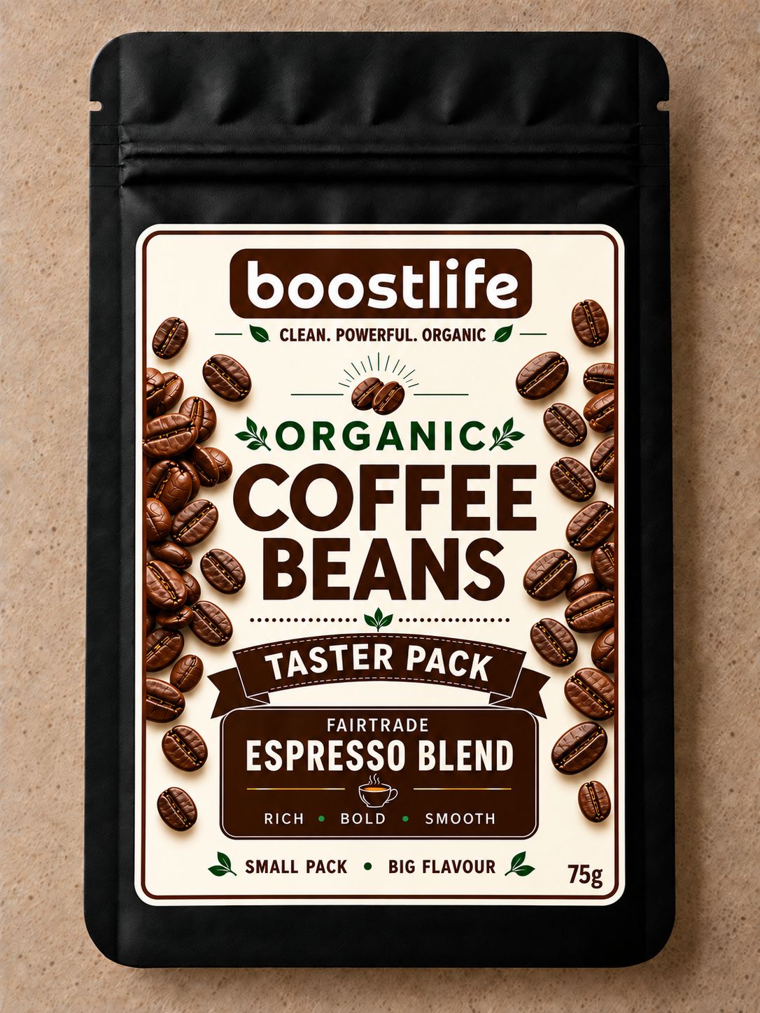 Organic Coffee Beans – Fairtrade Espresso Blend Taster Pack | 75g