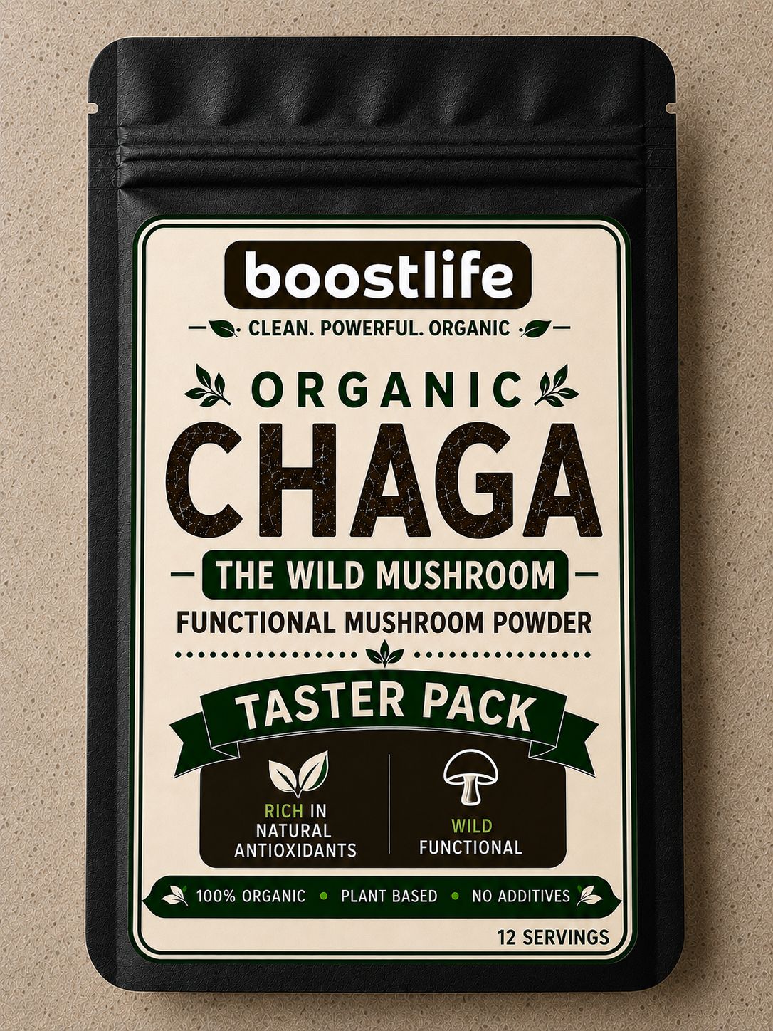 Organic Chaga Mushroom Powder – Taster Pack | 12 Servings