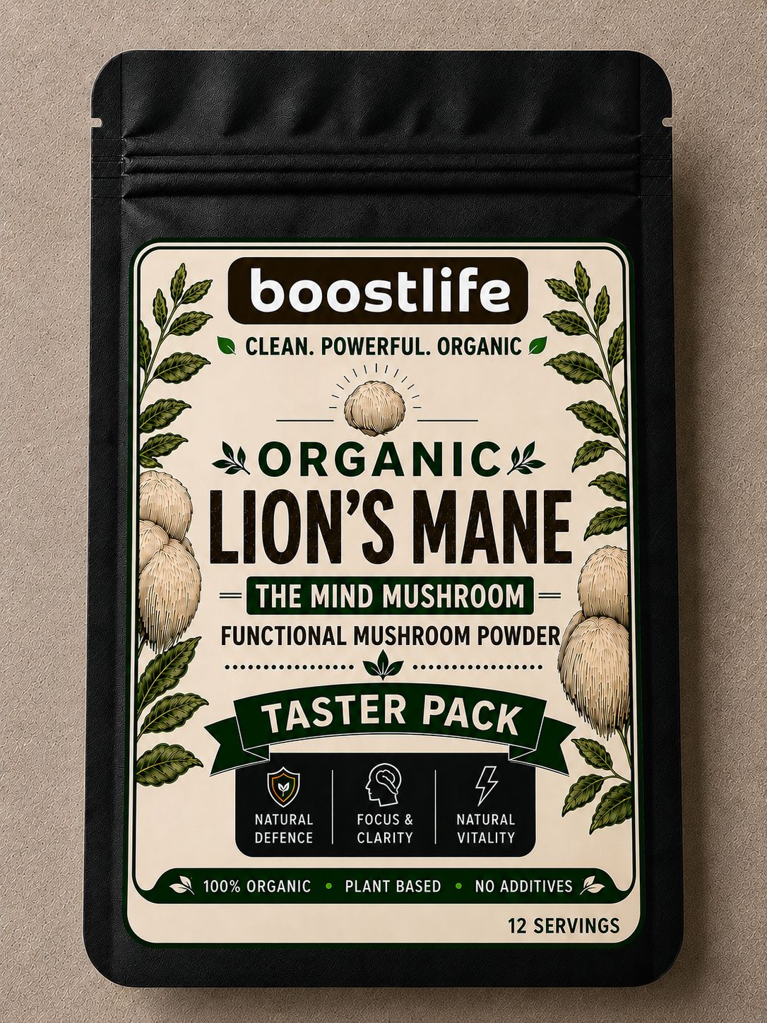 Organic Lion's Mane Mushroom Powder – Taster Pack | 12 Servings