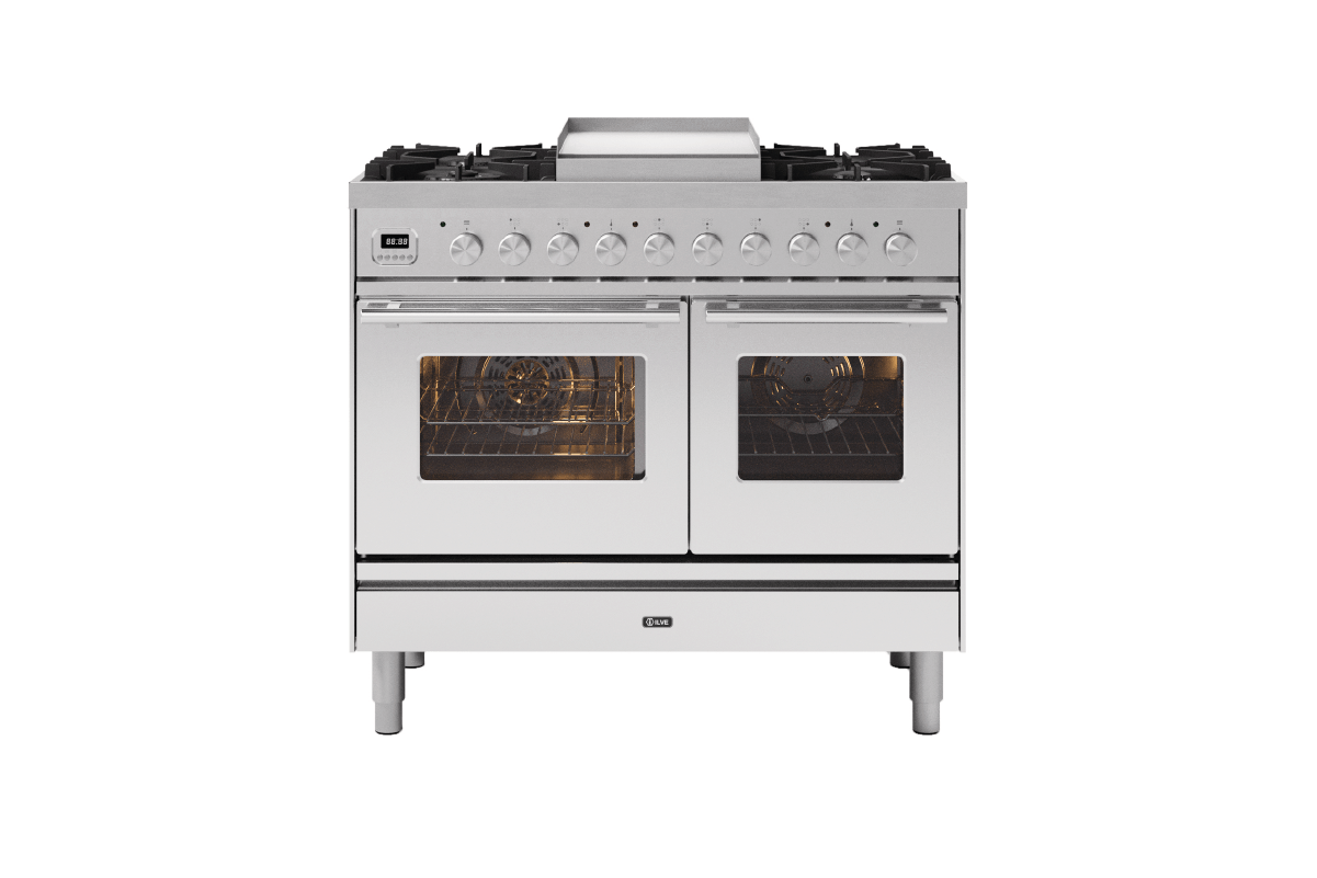 Ilve Roma Fry Top Double Oven Dual Fuel Range Cooker - 100cm