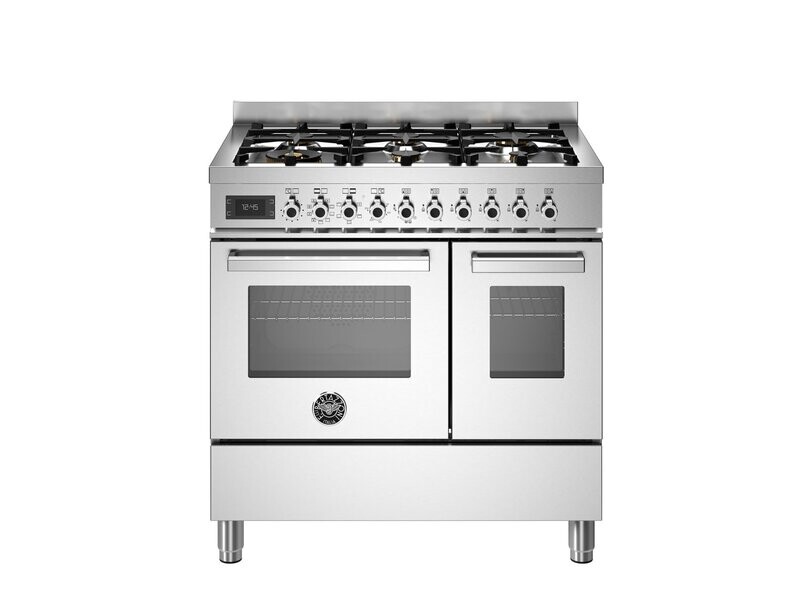 Bertazzoni 90cm Professional 6 Burner Double Electric Oven - PRO96L2EXT
