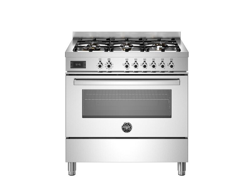 Bertazzoni 90cm Professional 6 Burner Electric Oven - PRO96L1EXT