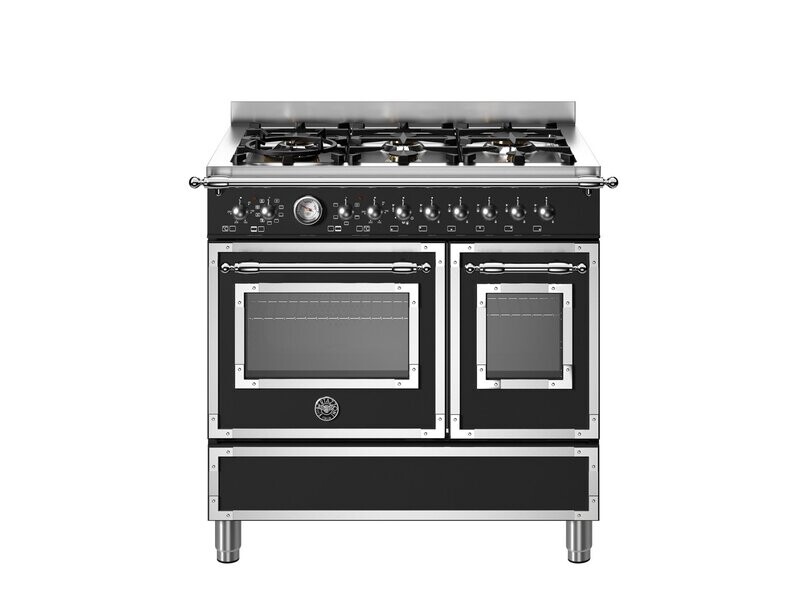 Bertazzoni 90cm Heritage Series 6 Burner Electric Double Oven - HER96L2ENET/HER96L2EAVT