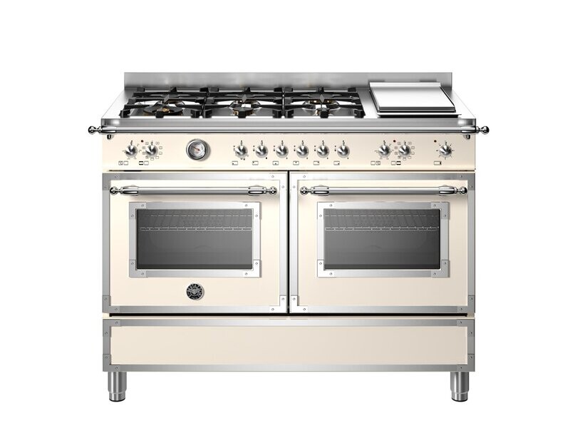 Bertazzoni 120cm Heritage Series 6 Burner + Griddle + Electric Double Oven - HER126G2ENET / HER126G2EAVT