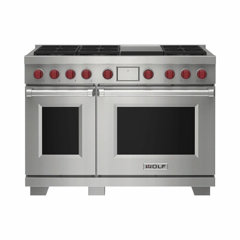 Wolf Dual Fuel Range, 6 Burner and Griddle ICBDF48650G/S/P