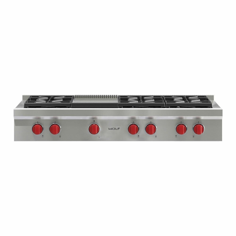 Wolf Sealed Burner Range-Top 6 Burner and Griddle