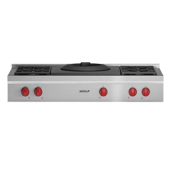 Wolf Sealed Burner Range-Top 4 Burner and Wok ICBSRT484W