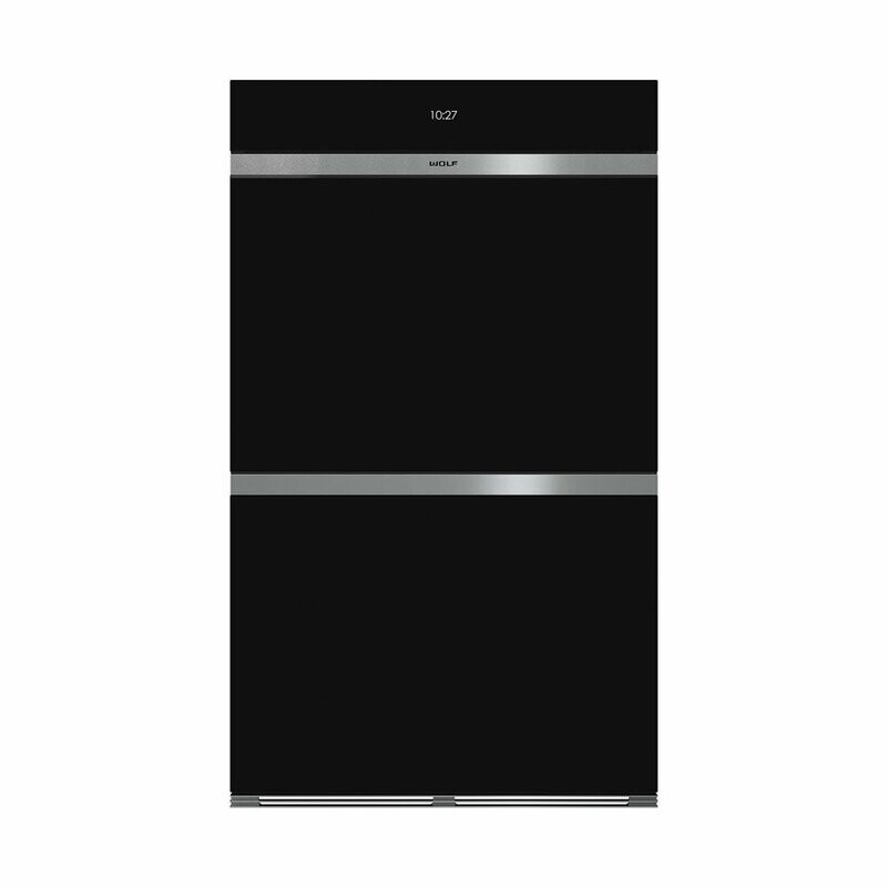 Wolf M Series Contemporary Black Glass Double Oven ICBDO3050CM/B