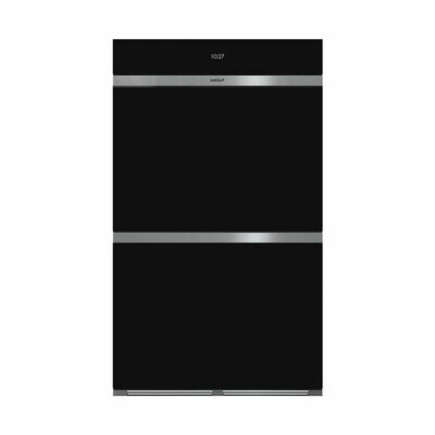 Wolf M Series Contemporary Black Glass Double Oven