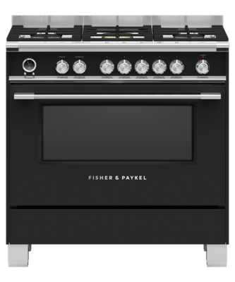 Fisher & Paykel Range Cooker, Dual Fuel, 90cm, 5 Burners, Self-cleaning