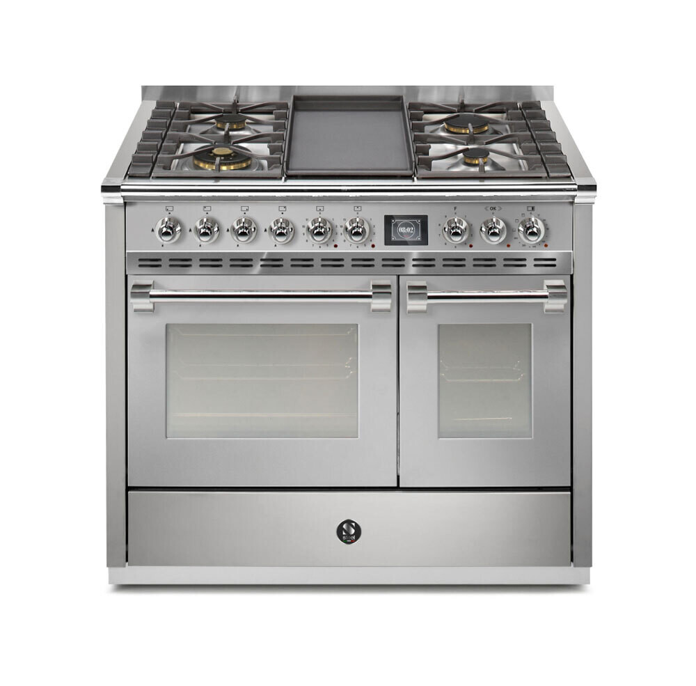 Steel Cucine Ascot 100cm Double Oven Range Cooker, Colour: Stainless Steel