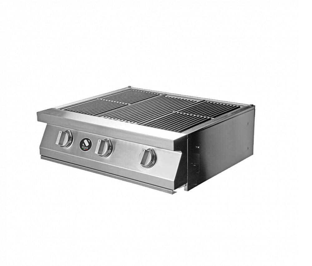 Steel Cucine Swing 70cm Barbecue Top, Option: Without lid