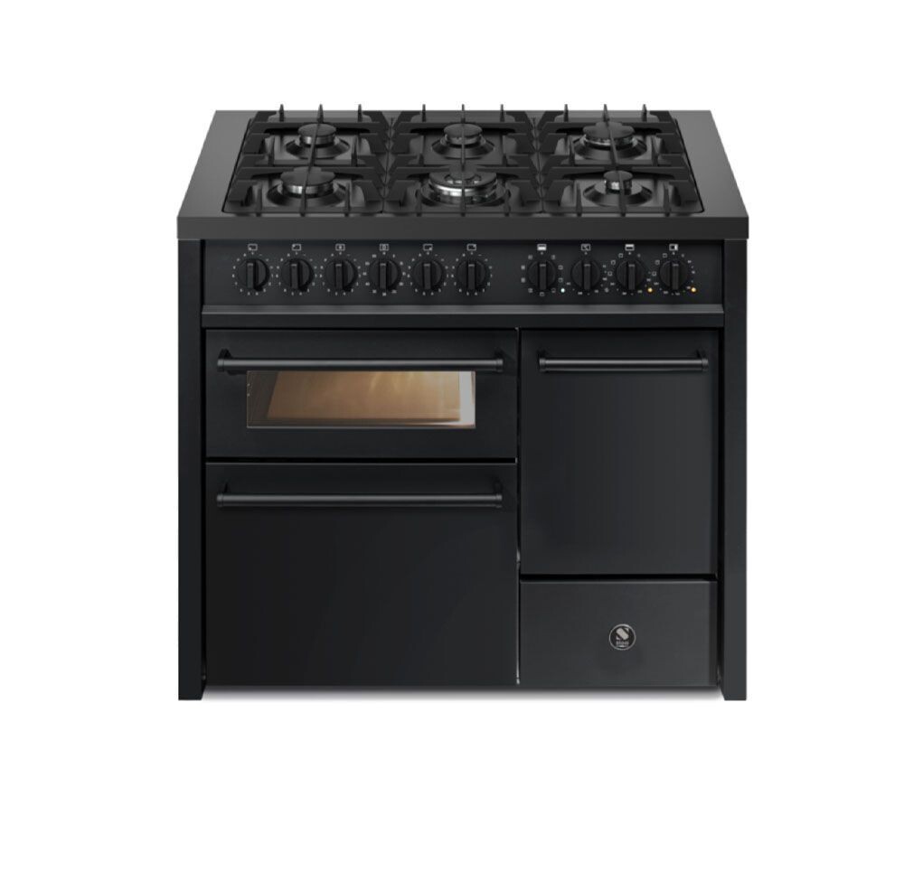 Steel Cucine Enfasi 100/3 Triple Oven Range Cooker - All Black - EQ10FFF-6 NF