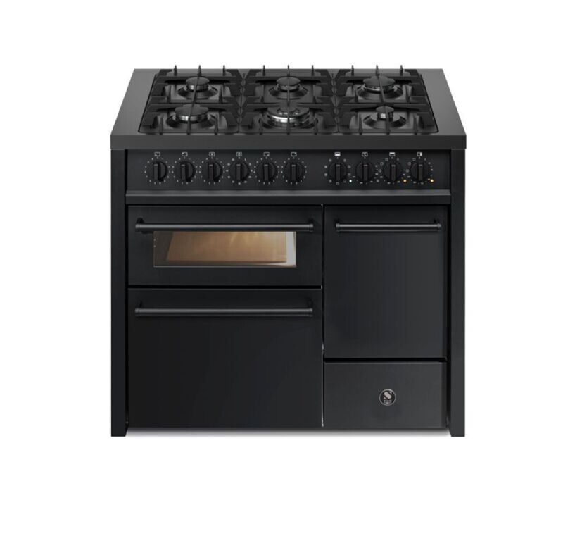 Steel Cucine Enfasi 100/3 Triple Oven Range Cooker - All Black - EQ10FFF-6 NF