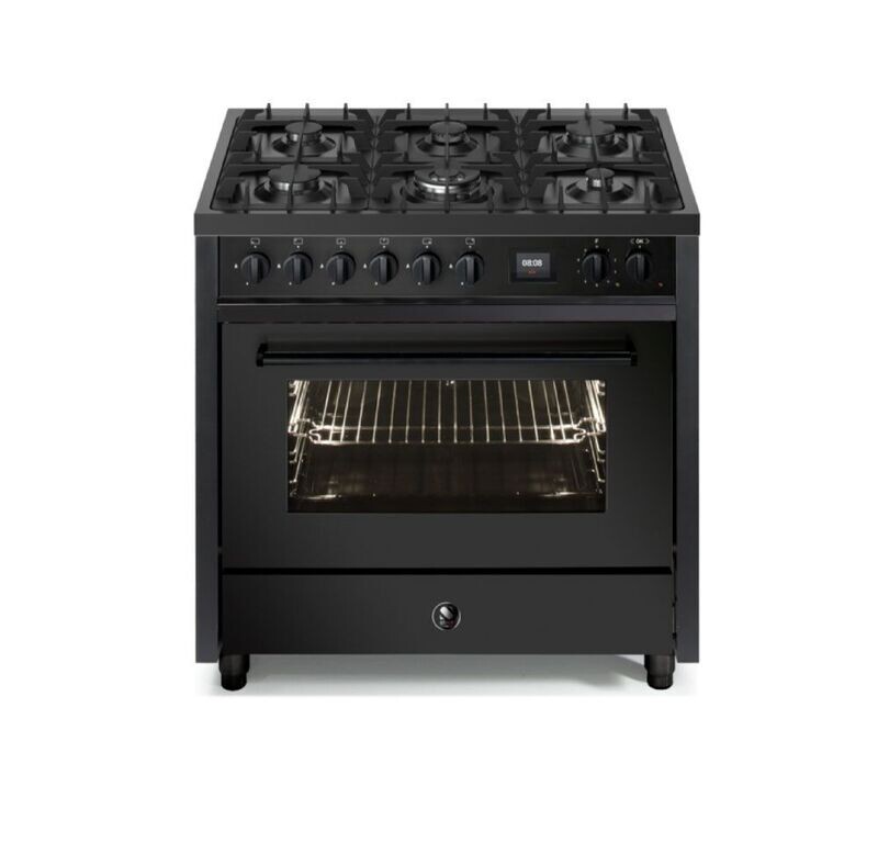 Steel Cucine Enfasi 90cm Single Oven Range Cooker - All Black - EQ9F-6 NF
