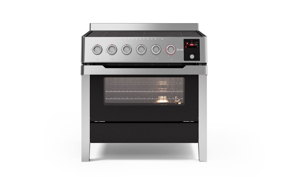 ILVE Panoramagic 90cm Induction Range Cooker, Colour: Stainless Steel