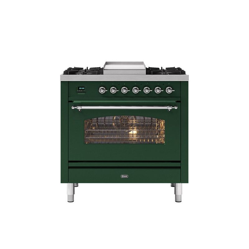 ILVE Milano 90cm Fry Top Dual Fuel Range Cooker - P09F-NE3