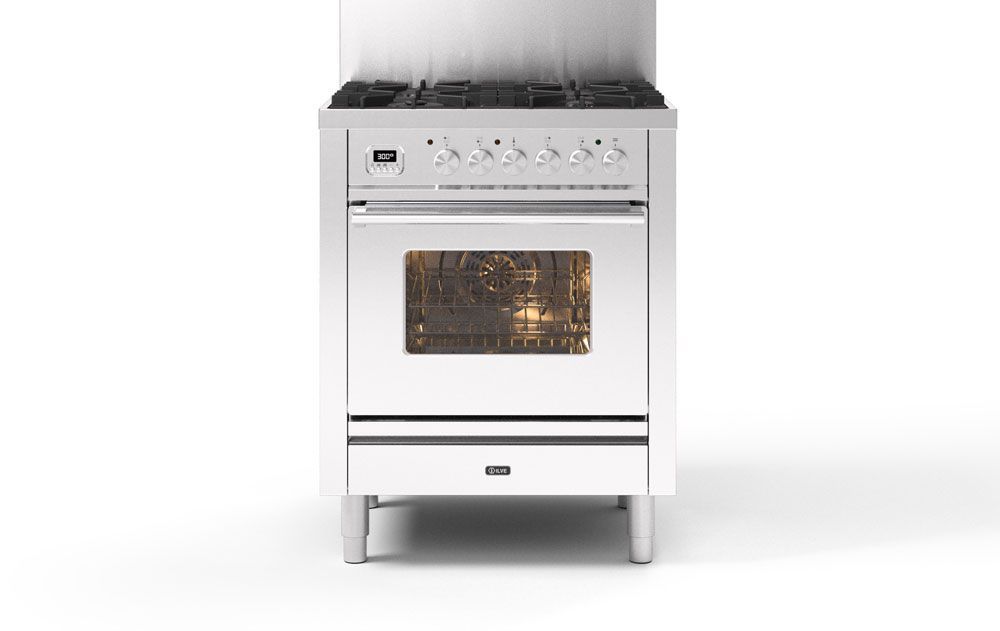 ILVE Roma 70cm 4 Burner Dual Fuel Range Cooker - P07-WE3, Colour: Stainless Steel